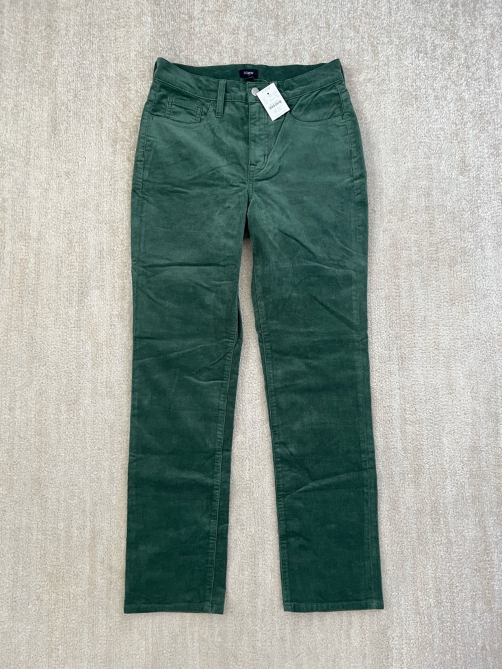NWT J. Crew Factory Corduroy Essential Straight Leg Pants 26 Green